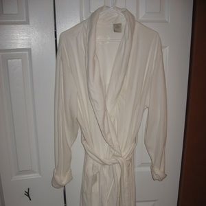 Womens Offwhite LAURA ASHLEY Fleece Robe Large
